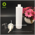 Embalagem cosmética de alta qualidade 250 ml branco redondo bomba de plástico garrafa PET garrafa